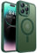 CANSHN Magnetic Compatible with iPhone 14 Pro Max Case(6.7 Inch), Upgraded [Full Camera Protection] [Compatible with Magsafe] [Translucent Matte] Shockproof Protective Phone Case Cover - Deep Green
