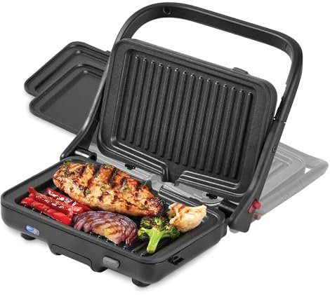 Dash MultiMaker® Flex Press Grill System, Grill and Griddle - Nonstick Removable Plates - Indoor Countertop Electric Grill for Sandwiches, Burgers, and Breakfast - Forged Iron