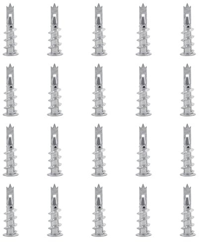 Lot de 20 chevilles murales en métal robuste pour plaques de plâtre - 41 mm - Sans vis incluses - Idéal pour le montage mural
