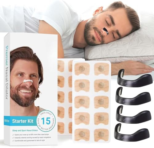 15 Stück Intake Breathing Nasal Strip, Intake Breathing Magnetischer Anti-Schnarch-Nasenstreifen, Impulse Breathing, Nasenpflaster Besser Schlafen und Atmen
