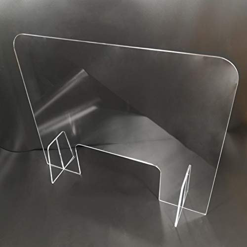 Schreibtisch-Trennwand für Theke, Plexiglas-Barriere mit Aussparung, Plexiglas-Sieb für Schreibtisch, Kunststoffschutz, Schreibtisch-Trennwand für Theke, Plexiglas-Barriere mit Aussparung der B