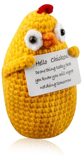 Bojueshaw Mini Cute Positive Chick,Funny Positive Crochet Gift,Emotional Support Gifts,Knitted Positive Chick Doll for Birthday Friends Party Kids Adults Friend