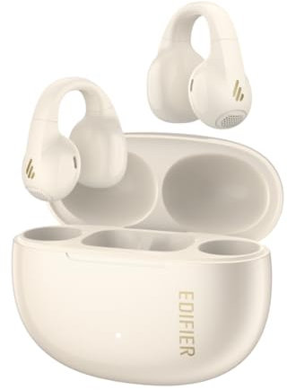 Edifier R1 Open-Ear True Wireless Earbuds, Bluetooth 5.4 Clip-On Kopfhörer, AI Clear Calls, Links/Rechts Austauschbar, 28 Std. AKKU, Schnellladung, Multipoint-Verbindung, App-Steuerung, IP56, Weiß