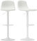 HOMCOM Juego de 2 Taburetes de Bar Taburetes Altos de Cocina Regulable en Altura 84-104 cm con Respaldo y Reposapiés Tapizado en PU Giratorio en 360° para Comedor Mostrador Blanco
