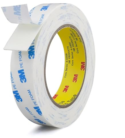 Oykrueats Doppelseitiges Klebeband,Wasserdicht Doppelseitiges Klebeband Extra Stark,Doppelseitiges Schaumstoff Klebebänder Extra Stark,für Schwere Gegenstände,Bilder,PE-Schaum,Pappe,Holz(Weiß)