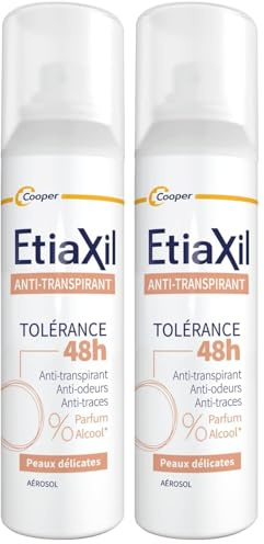 ETIAXIL - Anti-transpirant - Transpiration Modérée - Aisselles - Tolérance - Aérosol - 150 ml (Lot de 2)
