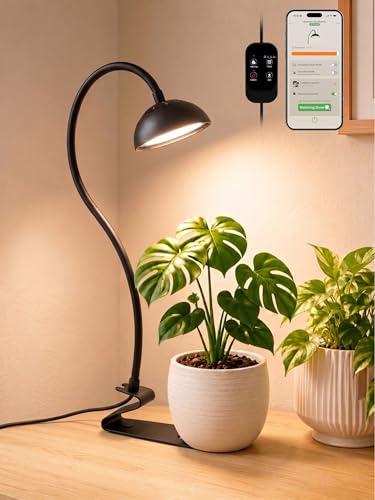GLOWRIUM - Luces de cultivo inteligentes para plantas de interior, luz LED de espectro completo de 10 W con temporizador de 3/9/12, 10 niveles regulables, luz de crecimiento ajustable en altura con