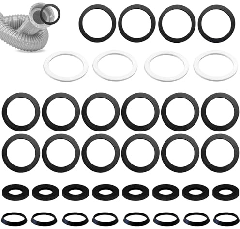 36 Stück Dichtung Waschbecken Ablauf Set, Siphon Dichtung Dichtungsringe Küche Spülbecken Flachdichtung Abflussrohr Dichtring Abflussdichtungring für Küchenspüle