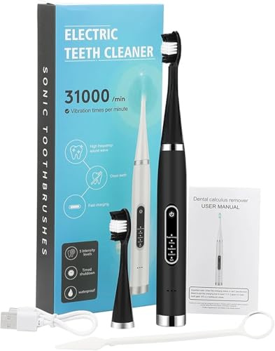 Sonic Toothbrush | Plaque Cleaning Tool for Home Use | Teeth Cleaning Tool for Men Women Kids and Pet Care (Black)