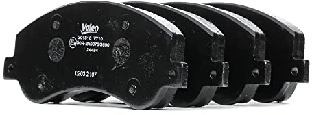 Valeo 4er-Set Bremsbeläge Essential 301816, Vorderachse | Kompatibel mit: FORD TRANSIT Bus, TRANSIT Kasten, TRANSIT Pritsche/Fahrgestell, TRANSIT TOURNEO Bus