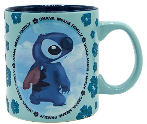 Disney LI122034G Tasse en céramique Motif aquarelle Lilo et Stitch Ohana Multicolore