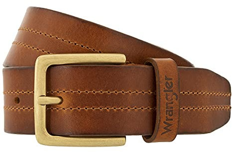 WRANGLER Gürtel Ledergürtel Herrengürtel Cognac 6525, Farbe:Braun, Länge:115 cm