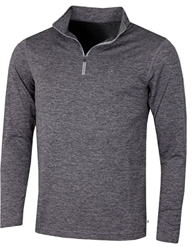 Calvin Klein Golf Mens Harlem 1/4 Zip Pull - Gris Marl - XL