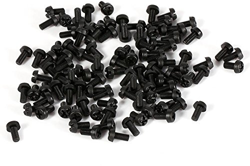 100 Pezzi M3 6mm Viti di Nylon Testa Tonda Bombata Incassato Filettatura M3 Nero