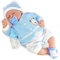 The Magic Toy Shop BiBi Doll Reborn 20 Periwinkle Lifelike Baby with Dummy, Birth Certificate & Bottle - Realistic Newborn Baby Dolls for Girls & Collectors, Soft Vinyl & Fabric, Blue Outfit