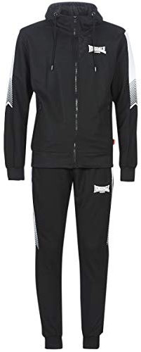 Lonsdale MARTHALL Training Suit, Black/White, Medium Mens