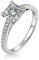 Bishilin Damen Ring Verlobung Gold 585 4-Steg-Krappenfassung Moissanit 0.8ct Eheringe Hochzeit Ring Weißgold mit Diamant Große 57 (18.1)