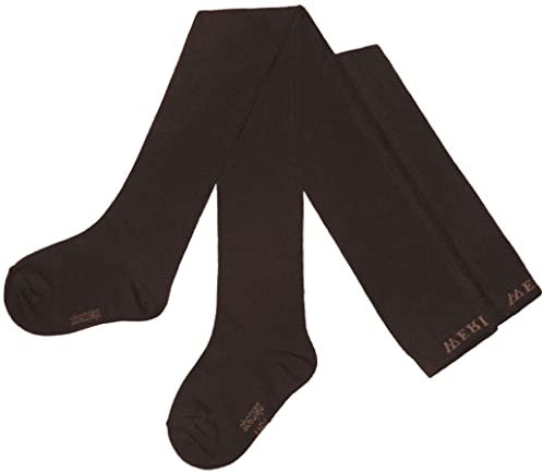 Weri Spezials Baby und Kinder Strumpfhose Baumwolle für Mädchen UNI Glatt in mehreren Farben (134-146, Schoko)
