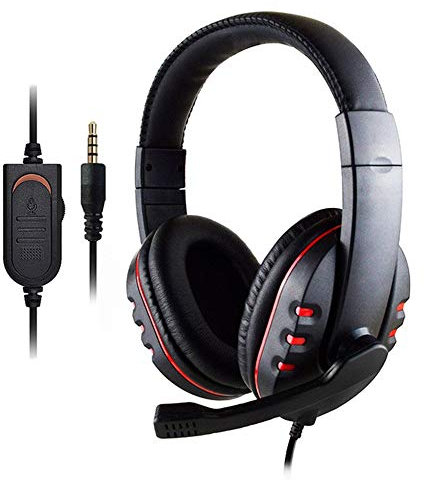 RJW Gaming Headset, Professional Wired Gaming Bass Over-Ear Headphones with Microphone, Noise Cancelling & Volume, Stereo Gaming Headphones for PS4, PS3, PC Portable