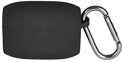 Coque de protection en silicone pour Jabra Elite 65t avec crochet anti-perte (Noir)