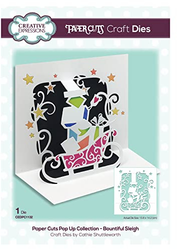 Creative Expressions Paper Cuts-Pop Stanzschablone, Motiv: Schlitten, Metall, 14,2 x 13,6 cm