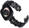 KADES kompatibel mit Fitbit versa 2 Armband, Damen Edelstahl Ersatzarmband für Fitbit Versa, Versa Lite Edition Armband (schwarz mit schwarzem Leder)