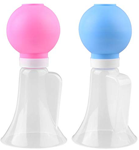 Healifty Manual Breast Pump Breast Pump Breast Milk Pumper Suction for Women 2pcs (Pink+Blue)