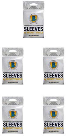 Ultra Pro USA Beckett Shield Clear Soft Card Sleeves 5 Packungen, 100 Stück, PP-Material, PVC-frei, 66,7 mm x 92,1 mm