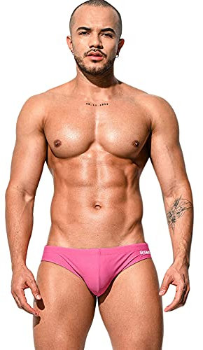 Lantra Besa Slips de Bain pour Homme Maillots Bas Bikini Swimming Briefs pour la Natation D'été CM CM (Type 129) - Rose (Taille Chinoise XL)
