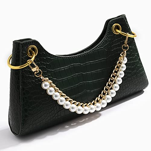 Bohend Moda Perlas Cadena de bolsa Oro Metálico Cadena de transporte de mano Sencillo Bolsas y accesorios Para mujeres y niñas