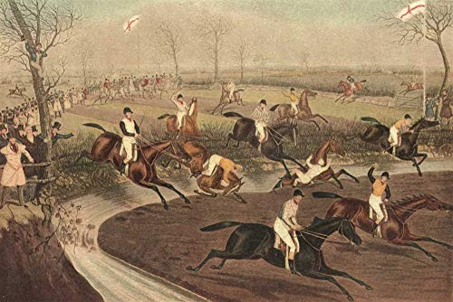 Feeling at home ART-PRINT-on-matte-paper-220gr- The Grand Steeple Chase III Turner F.C. - Animals & Nature horizontal Image Horse Horses Equestrian Show Sporting Racetrack Hu F 15_X_23_in