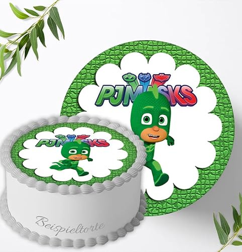 Für die Geburtstags Torte, Zuckerbild kompatibel mit: PJ Masks, Essbares Foto für Torten, Fondant, Tortenaufleger Ø 20cm, 0041z