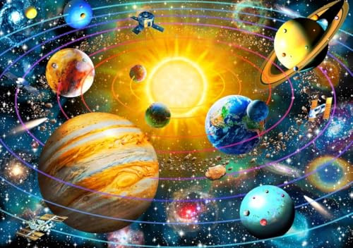 Bluebird Puzzle - Ringförmiges Sonnensystem, 1000 Teile Puzzle - Farbige Darstellung des Sonnensystems - Puzzle für Erwachsene