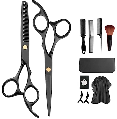 Haarschneideset Für Damen, Herren, Kinder Und Friseursalons: Schere, Kamm, Clips, Umhang, Aufbewahrungstasche, Leder, Stoff, Einsteller Und Bürste