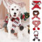 Hund Weihnachten Schal Haustier Welpe Xmas Strickkostüm Winter Warme Bandanas Halstuch Katze Halswärmer Bekleidung für Urlaub Festlich (groß, grau weiß)