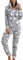 shownicer Noël Combinaison Femmes Pyjama en Peluche à Capuche Vêtements de Nuit Confortable Chaud Zippé Une Pièce Manche Longue Homewear Onesie A Gris XS