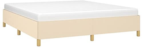 vidaXL Cadre de lit sans Matelas crème 160x200 cm Tissu