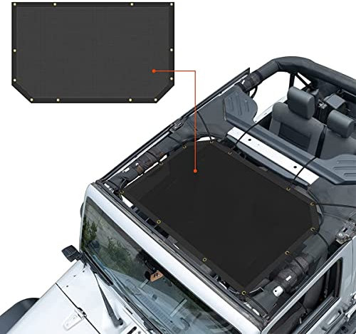 CKPEOR Pare-Soleil Maille Couverture supérieure UV Bikini bloqueur écran Avant et arrière Maille Pare-Soleil Couverture pour Jeep Wrangler JK JKU 2007-2018 2/4 Portes