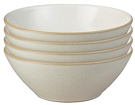 Denby - Impression Cream Cereal Bowls Set of 4 - Dishwasher Microwave Safe Crockery - Ceramic Stoneware Tableware Soup Bowls