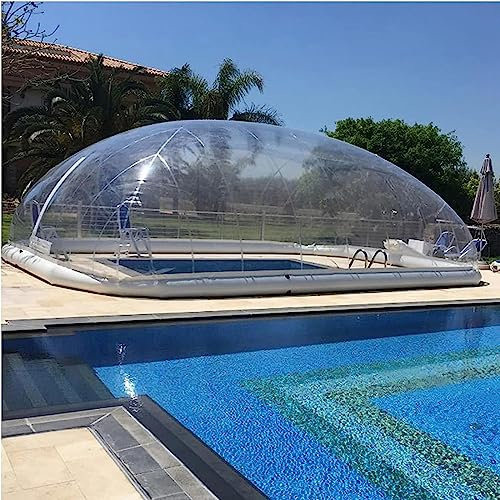 Usknxiu Paddling Pool Cover Easy Round Pool Covers Transparent Waterproof PVC Pool Dome Kit Inflatable Pool Cover Bubble Tent Cover,8 * 5 * 3M