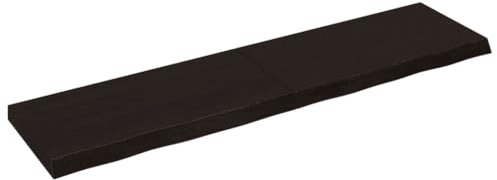 vidaXL Wandregal, Holzregal Regal Handgefertigt mit Baumkante, Wandboard Regalbrett Scharnierdesign, Bücherregal Hängeregal, Dunkelbraun 160x40x(2-6) cm Massivholz Eiche Behandelt