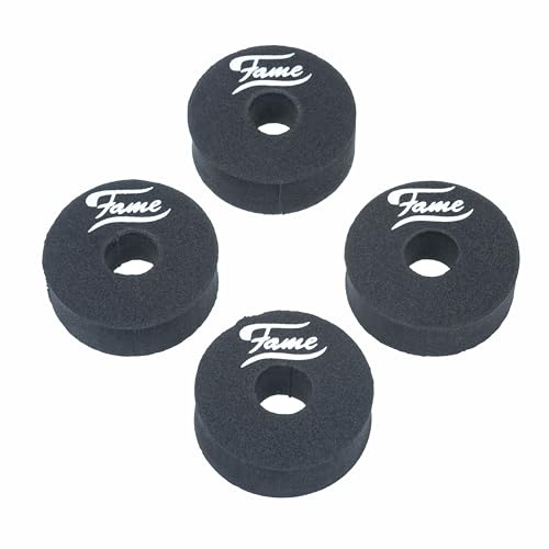 Fame Cymbal Washers, 40x14 Beckenfilze, Schwarz, 4er Set, Memory-Schaum Becken-Unterlegscheiben, Optimierter Klang und Spielgefühl, Geeignet für Ober- und Unterseite, Verschiedene Farboptionen