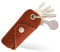 Bodesa Valore Premium Qualität Schlüsseltasche aus Echtem Leder | Schlüsseletui mit Einkaufswagenlöser | Key Organizer für 1-5 Schlüssel | Schlüsselanhänger mit Flaschenöffner (weich-hellbraun)