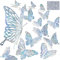 60 Pcs 3D Pailletten Lila Schmetterling Wanddekoration Aufkleber - Schmetterling Dekorationen 5 Stile 3 Größen, Holographische Dekor Hintergrund für Hochzeit Dekor (Pailletten Silber)