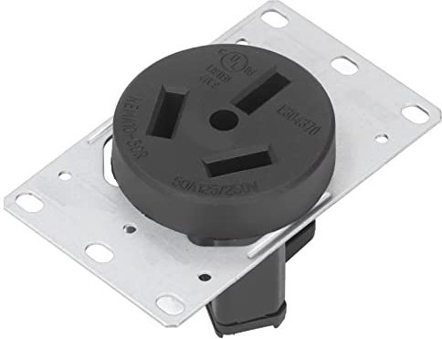 Steckdosen-Steckdose, 3 Löcher, 50 A, NEMA 10-50R, mit PA66-Kunststoffgehäuse, Messingkontakt für Trockner, Generator