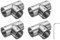 sourcing map 4 connettori per tubi strutturali a T, morsetti a 3 vie con chiave, raccordi angolari in acciaio inox, per mensole fai da te, supporto da giardino, diametro 2,5 cm, colore argento