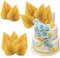 Ephlyn 6Pcs Paper Palm Fan Cake Topper Palm Spear Leaves Fan Cake Pick for DIY Cake Bakeware Baby Shower Wedding Bridal Shower Birthday Anniversary Party Cake Decorations Gold