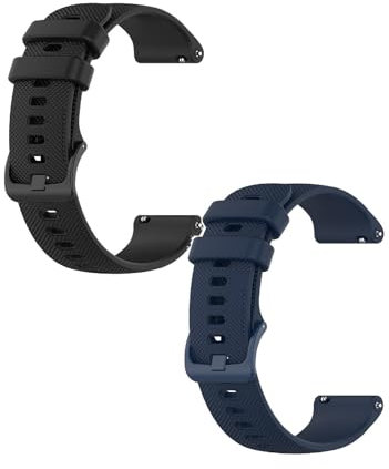 2 Pièces Bracelet Compatible avec Fossil Men's Gen 5 LTE/Carlyle/Garrett Bracelet, 22mm Sport Respirant Silicone Étanche Remplacement pour Hommes Femmes (Noir+Bleu)