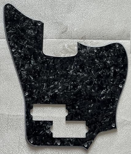 Pickguard für Squier VM Jaguar Bass Style Gitarre Schlagbrett Schlagplatte (4-lagig, Black Pearl)