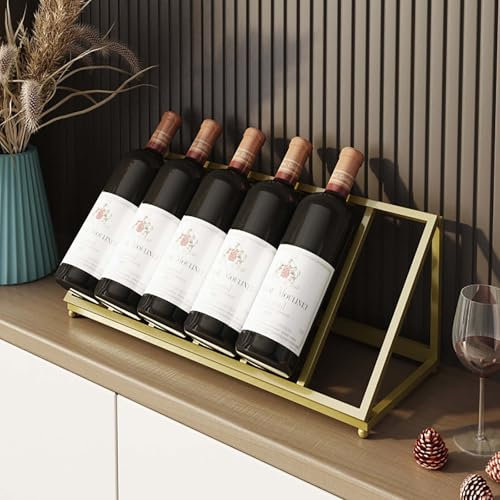 Luxuriöses schräges Weinregal, Vitrine mit Innenbeleuchtung, modernes Metallkunstregal für Küche, Esszimmer, Bar und Wohnzimmer, Heimdekoration, Organizer und Weinaufbewahrungslösung